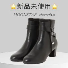 ⭐️新品⭐️ MoonStar サイドジップ リボンベルト ショートブーツ 26cm