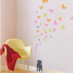 ウォールステッカー 蝶の花 58090 インテリアステッカー ウォールペーパー
