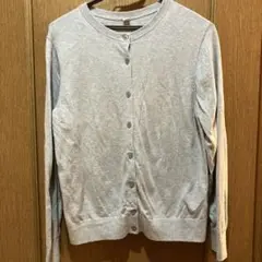 ユニクロ　クルーネック カーディガン グレー　長袖 コットン 春夏