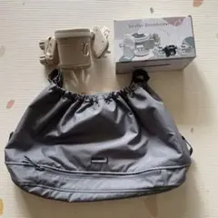 【美品】グスケットベビーカーバッグ（グレー）　、ドリンク＋スマホホルダー