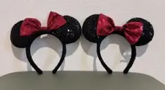 【Disney】ミニー カチューシャ スパンコール 2個セット売り