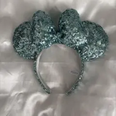 ディズニー カチューシャ ミニー スパンコール 水色