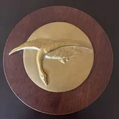 ブロンズ 鳥のレリーフアート
