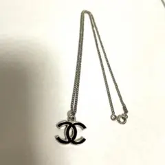 シャネル CHANEL ネックレス シルバー×ブラック ヴィンテージ