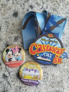 ディズニー メダル 缶バッチ ★ ディズニークルーズライン