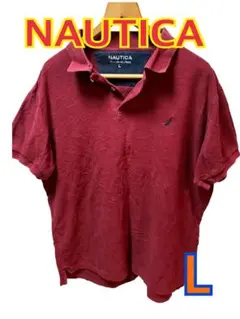 NAUTICA 赤 ポロシャツ L