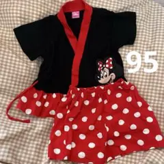 美品　ミニーマウス　ディズニー　ミニーちゃん　甚平　浴衣　ベビー浴衣　バースデイ