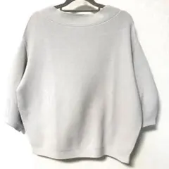 スピックアンドスパン ボトルネック 7部袖ニット