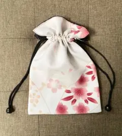 巾着袋　御朱印帳袋　和柄　桜　リバーシブル
