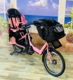 4509 電動自転車ヤマハ子供乗せ 20インチ 超高性能バッテリー ピンク
