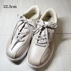 【未使用級】アサヒ 軽量 サイドジップ スニーカー 幅広4E 22.5cm