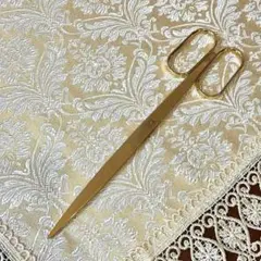 美品 式典 テープカット用 金色バサミ はさみ ゴールド 金