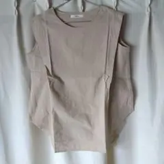 新品　EDIT ベージュ ノースリーブ トップス　Lサイズ 綿100