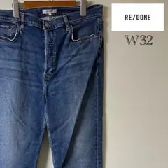 RE/DONE（リダン）カットオフ ストレートデニム/32/インディゴ