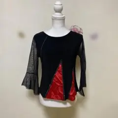 社交ダンス レッスンウェア 黒と赤