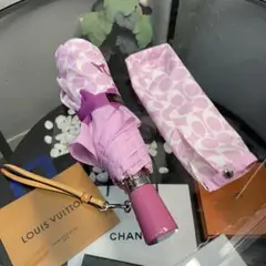 Coach 折りたたみ傘 ピンク　1つ金具部分壊れあり
