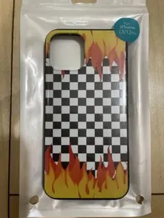 iPhone 12/12 Pro用チェッカーフラッグ炎ケース