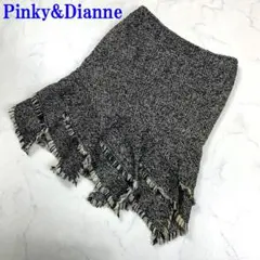 ピンキーアンドダイアン フリンジスカート ウール ブラック 38 C3819
