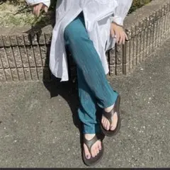 feepur セルフカット プリーツクロスイージーパンツ