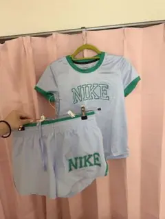 NIKE 水色 緑 ロゴ セットアップ