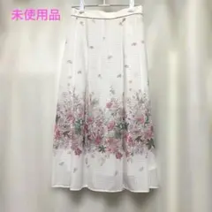 花柄フレアスカート ホワイト