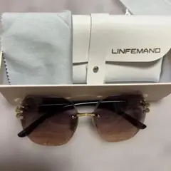 【新品】LINFEMAND サングラス ピンクベージュ ケース付き