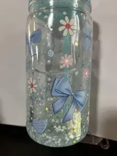 スノードームタンブラー 水色の誘惑 ハンドメイド