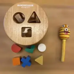 【MIKIHOUSE FIRST】木製パズル＆カスタネットセット 知育 （中古）