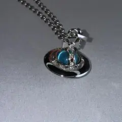 ヴィヴィアンウエストウッド ネックレス アクアブルー シルバー 新品