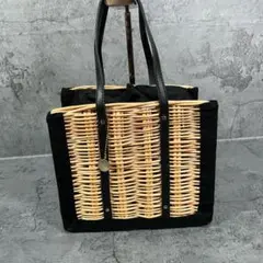 【Menomosso】 メノモッソ かご バッグ レディース ブラック