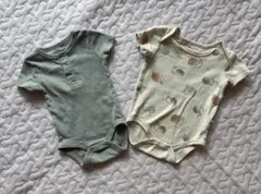 ボディースーツ　肌着　新生児〜3ヶ月　かたつむり　グレー色　2枚セット
