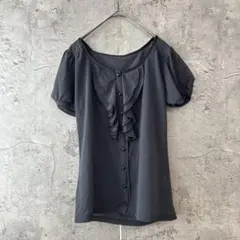 ROPE ♡ 美品　シアー　半袖　ブラウス　スミクロ　バルーンスリーブ　M