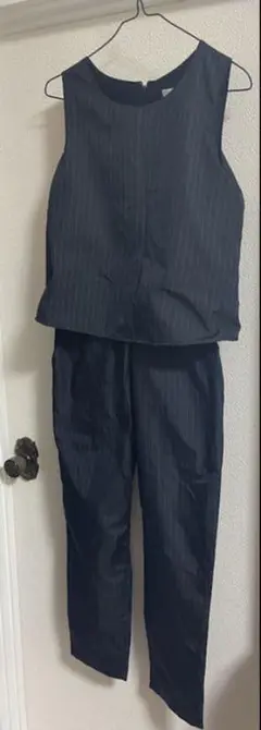 ストライプ柄 オールインワン パンツ