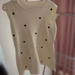 プロポーションボディドレッシング ニットペプラム ドット