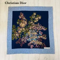 ディオール Christian Dior フラワー 花総柄 シルク 大判スカーフ