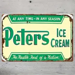 Peters ピーターズ アイスクリーム ブリキ看板 アメリカン雑貨