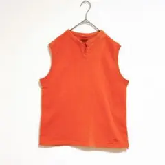 ザノースフェイス　ベスト　トレーナー　M オレンジ　綿　カジュアル　春　夏