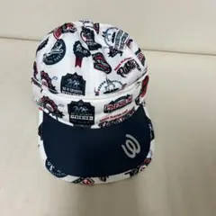 MUスポーツ2WAYキャップ　ネービーXレッド総サンバイザー