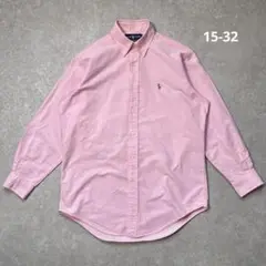 【美品】ラルフローレン ボタンダウンシャツ ピンク 15-32