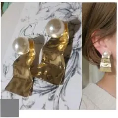 951＊2way パール ウェーブ メタルゴールド 大人可愛い プチプラ 高見え