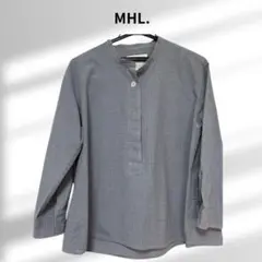 MHL. ネイビー チェック柄 長袖シャツ サイズI