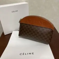 超人気❗️セリーヌ バニティバッグ マカダム柄ブラゾン レザーポーチPVC希少レア