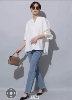 美品《Arpege story》デニムジーンズ Sハイウエスト ストレッチ