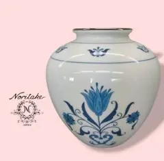 ノリタケ Noritake 花瓶 壺 フラワーベース 花生 花入 花器 藍色 Y