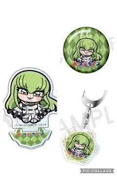 ポプテギアス　C.C. アクリルスタンド＆キーホルダー&缶バッジセット