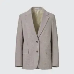 美品◇UNIQLO ユニクロ リラックステーラードジャケット 千鳥 チェック