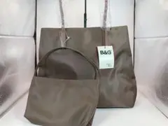 ほぼ未使用品 B&G ブラウン トートバッグ ポーチセット