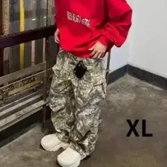 リアルツリー XL カーゴパンツ　ワイドパンツ　カモフラ　迷彩　ミニタリー