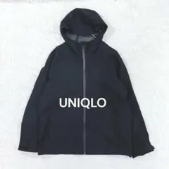 美品◆UNIQLO ユニクロ ブロックテックパーカー ブラック S 3Dカット♪