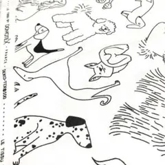 生地　60 約150×50　　犬　フランス輸入生地